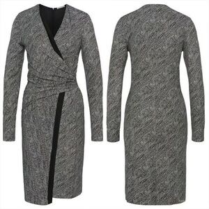HUGO BOSS Edeba Viscose Long Sleeve Faux Wrap Dress